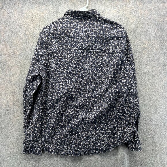 Denim & Supply Ralph Lauren Shirt Mens Medium Navy Blue Beige Floral Vintage - Picture 2 of 10